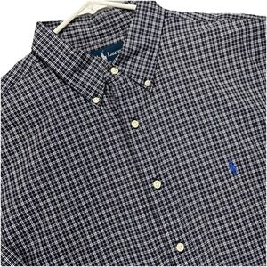 Vintage Ralph Lauren shirt Mens ‎ XL long sleeve button-down purple/blue check